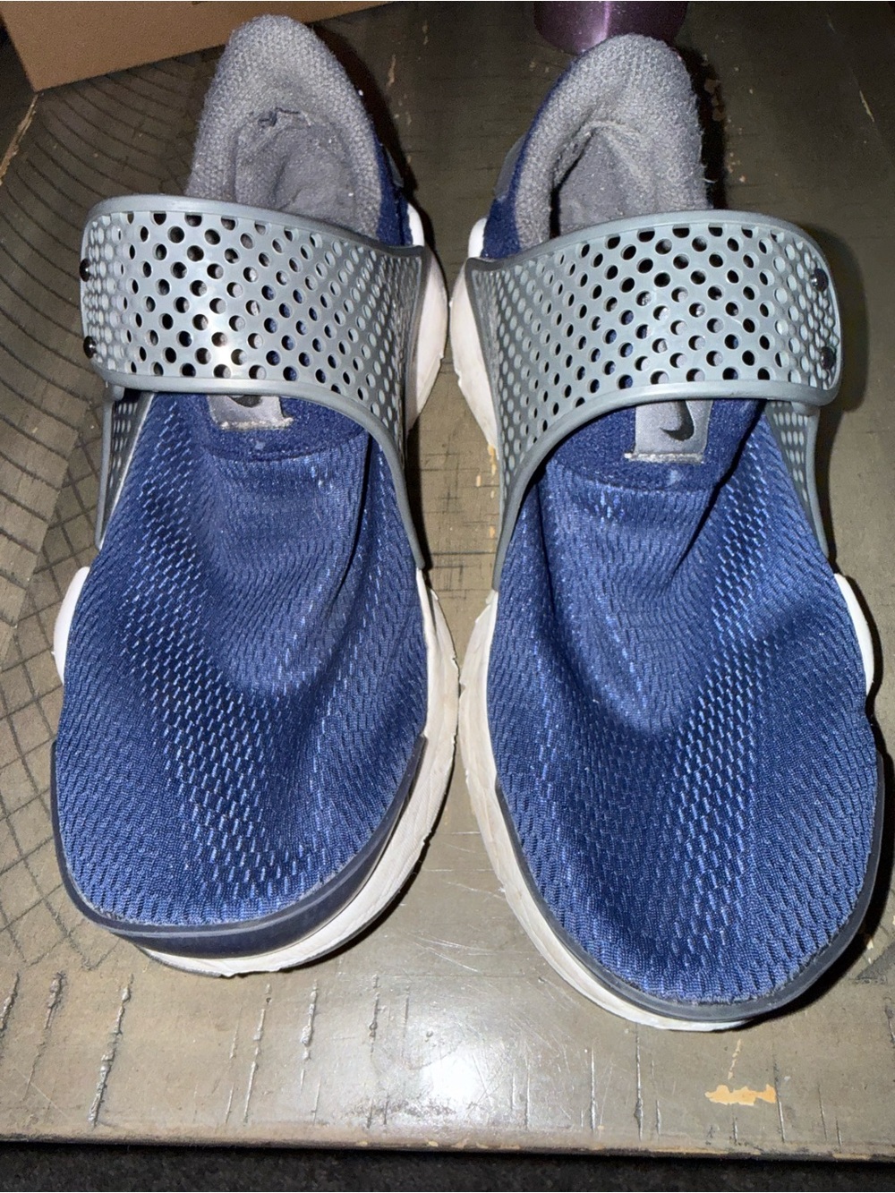 Nike Navy and Gray Slip-On Athletic Sandals